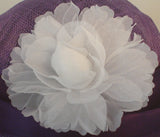 Purple Sinamay Bowler Hat with White Flower